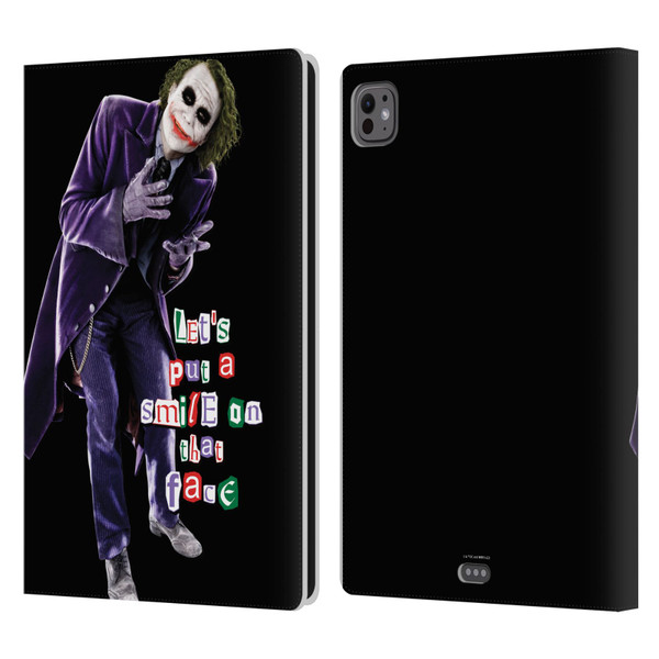 The Dark Knight Graphics Joker Put A Smile Leather Book Wallet Case Cover For Apple iPad Pro 11 M4 2024