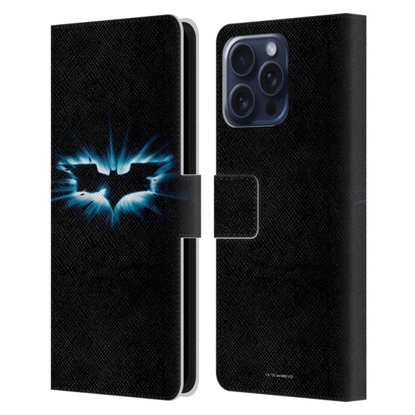The Dark Knight Graphics Logo Black Leather Book Wallet Case Cover For Apple iPhone 16 Pro Max