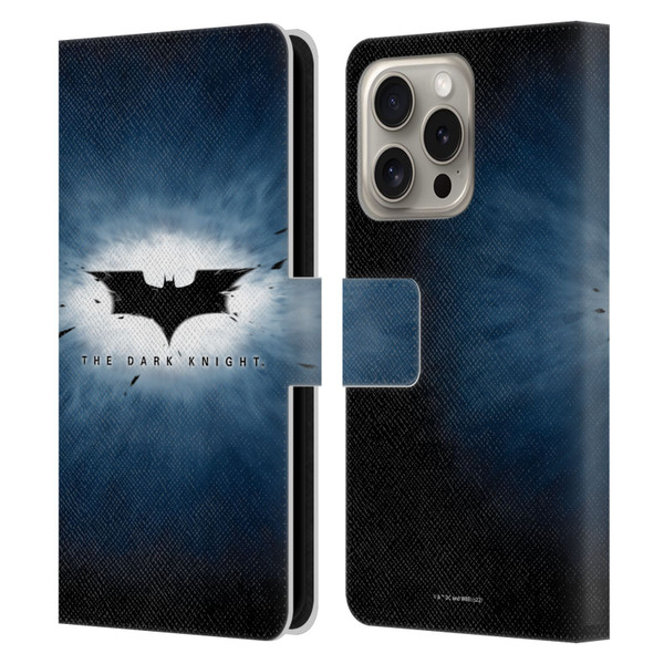 The Dark Knight Graphics Logo Leather Book Wallet Case Cover For Apple iPhone 16 Pro