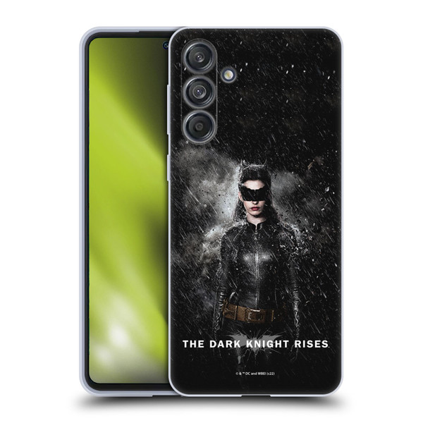 The Dark Knight Rises Key Art Catwoman Rain Poster Soft Gel Case for Samsung Galaxy M55 5G