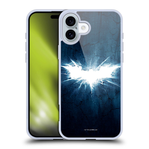 The Dark Knight Rises Logo Grunge Soft Gel Case for Apple iPhone 16 Plus