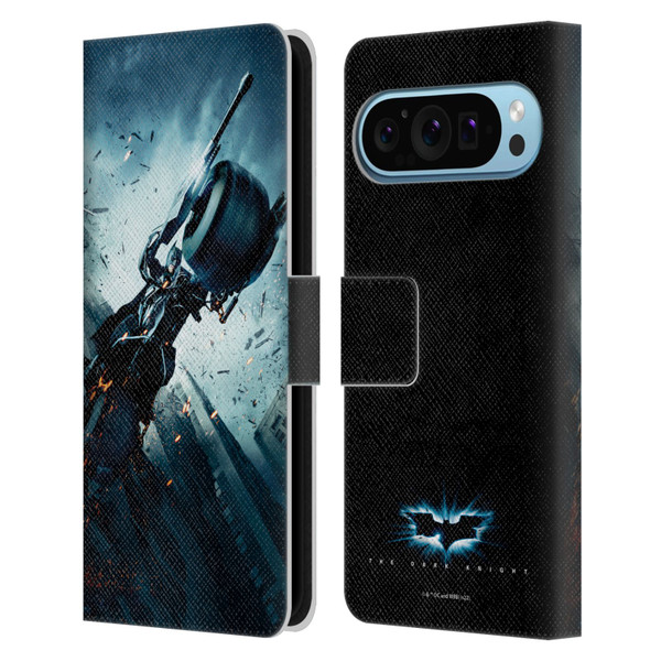 The Dark Knight Key Art Batman Batpod Leather Book Wallet Case Cover For Google Pixel 9 / Pixel 9 Pro