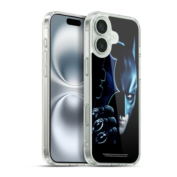 The Dark Knight Key Art Batman Batarang Soft Gel Case for Apple iPhone 16 Plus & MagSafe