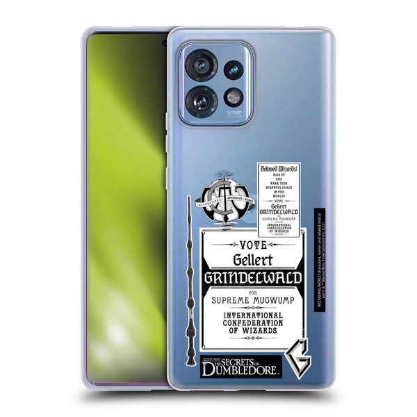 Fantastic Beasts: Secrets of Dumbledore Graphics Gellert Grindelwald Soft Gel Case for Motorola Moto Edge 40 Pro