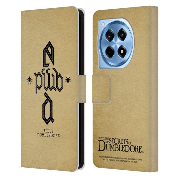 Fantastic Beasts: Secrets of Dumbledore Graphics Dumbledore's Monogram Leather Book Wallet Case Cover For OnePlus 12R