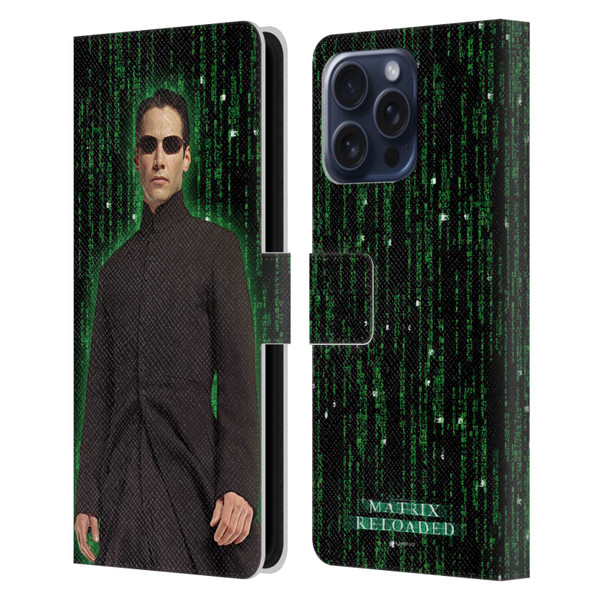 The Matrix Reloaded Key Art Neo 1 Leather Book Wallet Case Cover For Apple iPhone 16 Pro Max