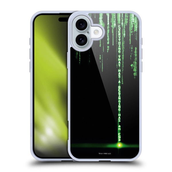 The Matrix Revolutions Key Art Everything That Has Beginning Soft Gel Case for Apple iPhone 16 Plus