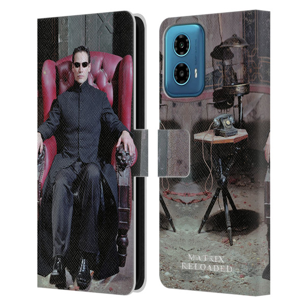 The Matrix Reloaded Key Art Neo 4 Leather Book Wallet Case Cover For Motorola Moto G34 5G