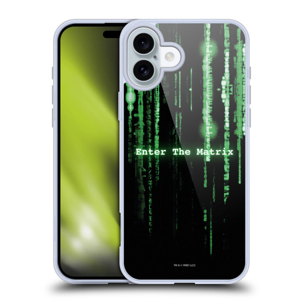The Matrix Key Art Enter The Matrix Soft Gel Case for Apple iPhone 16 Plus