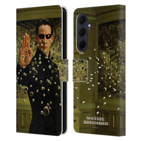The Matrix Reloaded Key Art Neo 3 Leather Book Wallet Case Cover For Samsung Galaxy A35 5G