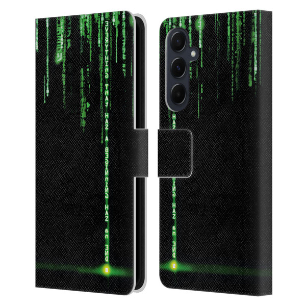 The Matrix Revolutions Key Art Everything That Has Beginning Leather Book Wallet Case Cover For Samsung Galaxy A55 5G