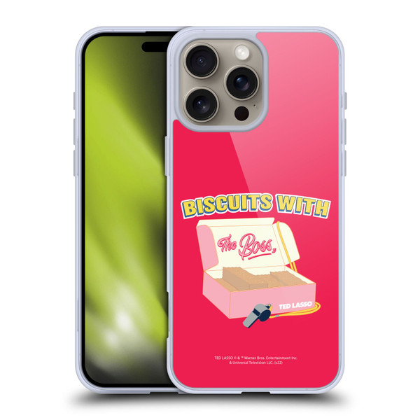 Ted Lasso Season 1 Graphics Biscuits With The Boss Soft Gel Case for Apple iPhone 16 Pro Max