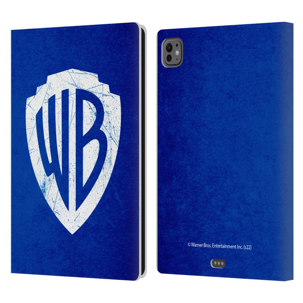 Warner Bros. Shield Logo Distressed Leather Book Wallet Case Cover For Apple iPad Pro 11 M4 2024