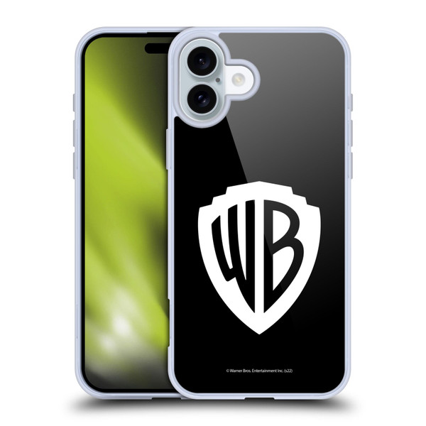 Warner Bros. Shield Logo Black Soft Gel Case for Apple iPhone 16 Plus