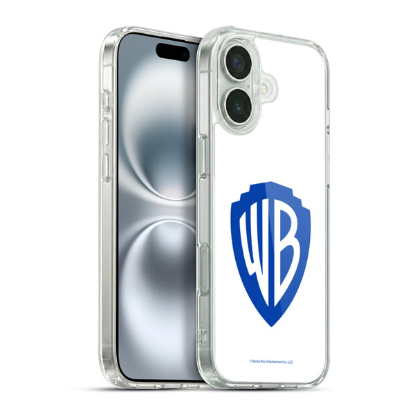 Warner Bros. Shield Logo White Soft Gel Case for Apple iPhone 16 Plus & MagSafe