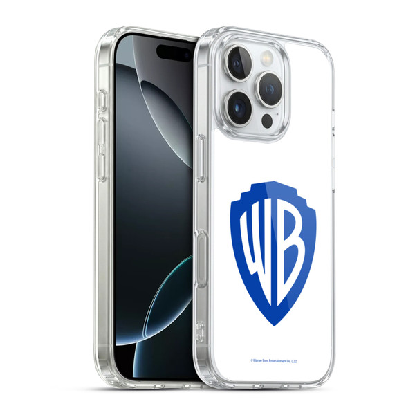 Warner Bros. Shield Logo White Soft Gel Case for Apple iPhone 16 Pro & MagSafe