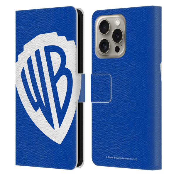 Warner Bros. Shield Logo Oversized Leather Book Wallet Case Cover For Apple iPhone 16 Pro