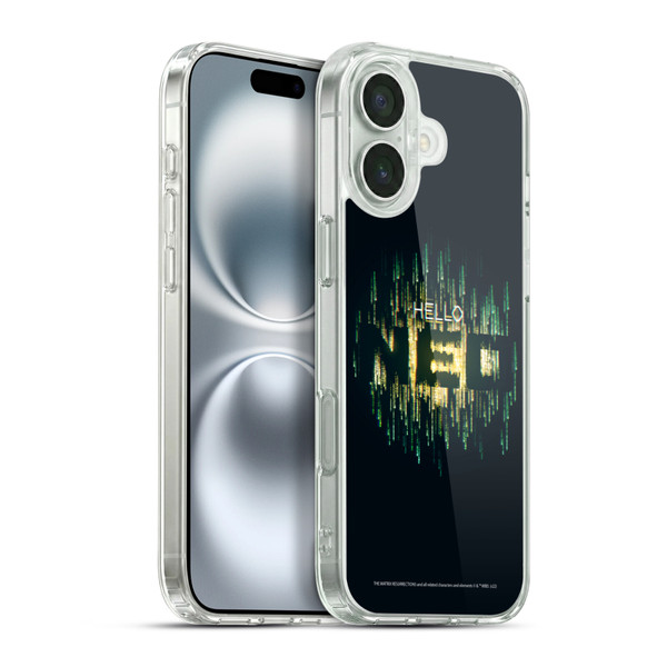 The Matrix Resurrections Key Art Hello Neo Soft Gel Case for Apple iPhone 16 Plus & MagSafe