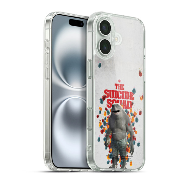 The Suicide Squad 2021 Character Poster King Shark Soft Gel Case for Apple iPhone 16 Plus & MagSafe