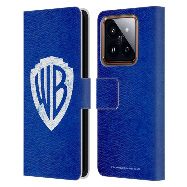 Warner Bros. Shield Logo Distressed Leather Book Wallet Case Cover For Xiaomi 14