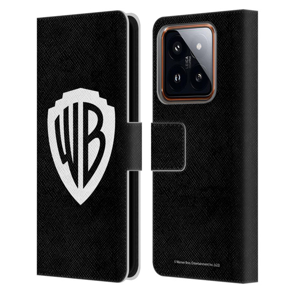 Warner Bros. Shield Logo Black Leather Book Wallet Case Cover For Xiaomi 14