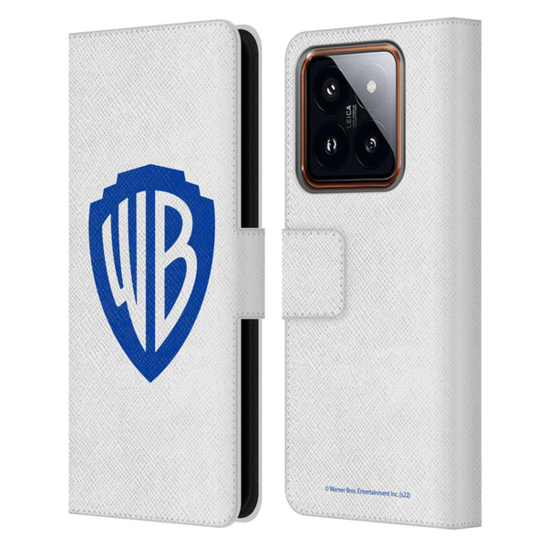 Warner Bros. Shield Logo White Leather Book Wallet Case Cover For Xiaomi 14
