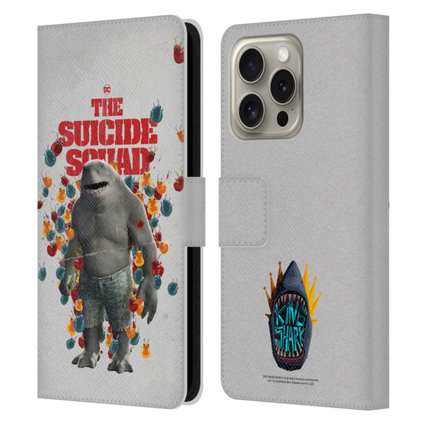The Suicide Squad 2021 Character Poster King Shark Leather Book Wallet Case Cover For Apple iPhone 16 Pro
