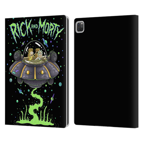 Rick And Morty Season 1 & 2 Graphics The Space Cruiser Leather Book Wallet Case Cover For Apple iPad Pro 13 M4 2024