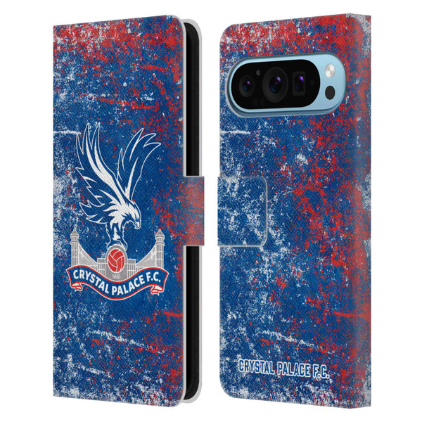 Crystal Palace FC Crest Distressed Leather Book Wallet Case Cover For Google Pixel 9 / Pixel 9 Pro
