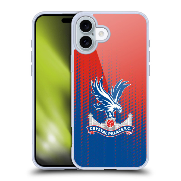 Crystal Palace FC Crest Halftone Soft Gel Case for Apple iPhone 16 Plus