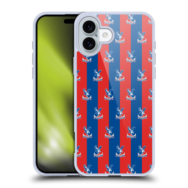 Crystal Palace FC Crest Pattern Soft Gel Case for Apple iPhone 16 Plus & MagSafe