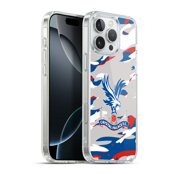 Crystal Palace FC Crest Camouflage Soft Gel Case for Apple iPhone 16 Pro Max & MagSafe