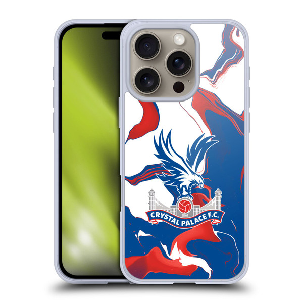 Crystal Palace FC Crest Marble Soft Gel Case for Apple iPhone 16 Pro & MagSafe