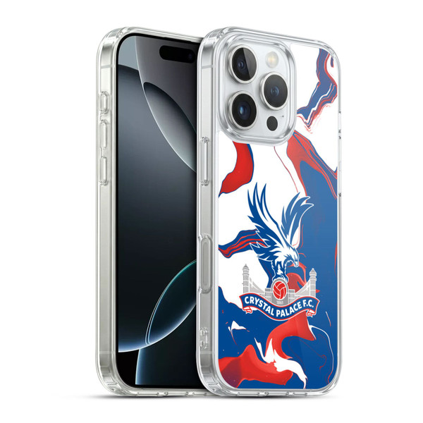 Crystal Palace FC Crest Marble Soft Gel Case for Apple iPhone 16 Pro & MagSafe