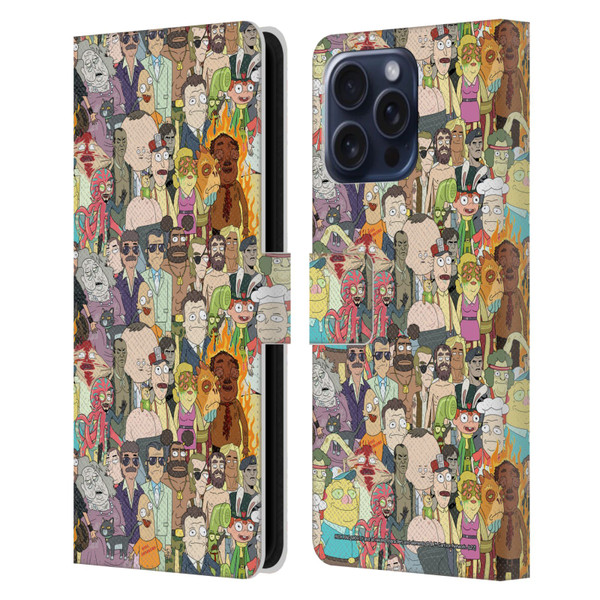 Rick And Morty Season 3 Graphics Interdimensional Space Cable Leather Book Wallet Case Cover For Apple iPhone 16 Pro Max