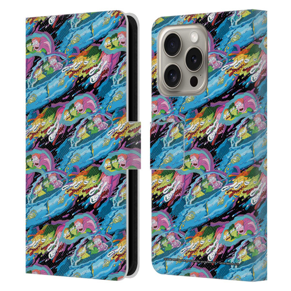 Rick And Morty Season 5 Graphics Warp Pattern Leather Book Wallet Case Cover For Apple iPhone 16 Pro
