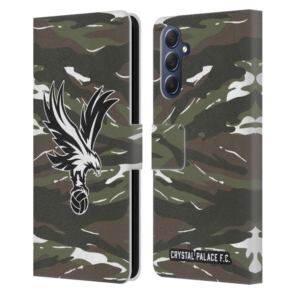 Crystal Palace FC Crest Woodland Camouflage Leather Book Wallet Case Cover For Samsung Galaxy M54 5G
