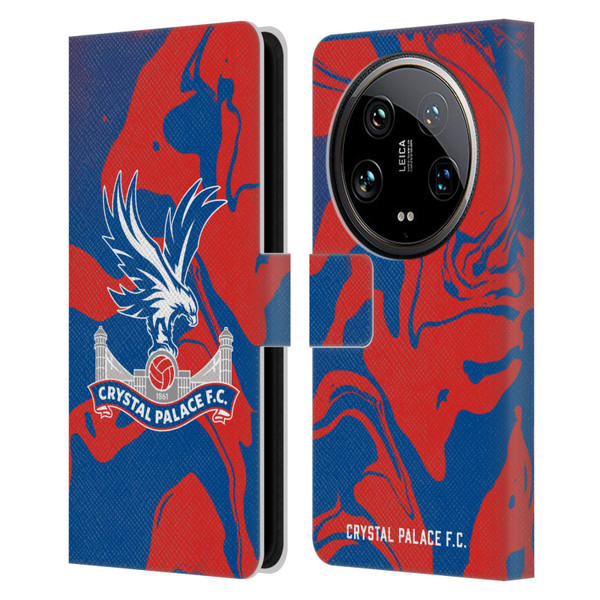Crystal Palace FC Crest Red And Blue Marble Leather Book Wallet Case Cover For Xiaomi 14 Ultra