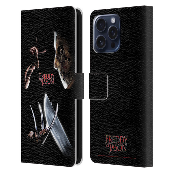 Freddy VS. Jason Graphics Freddy vs. Jason Leather Book Wallet Case Cover For Apple iPhone 16 Pro Max