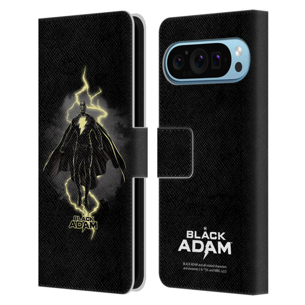 Black Adam Graphics Lightning Leather Book Wallet Case Cover For Google Pixel 9 / Pixel 9 Pro