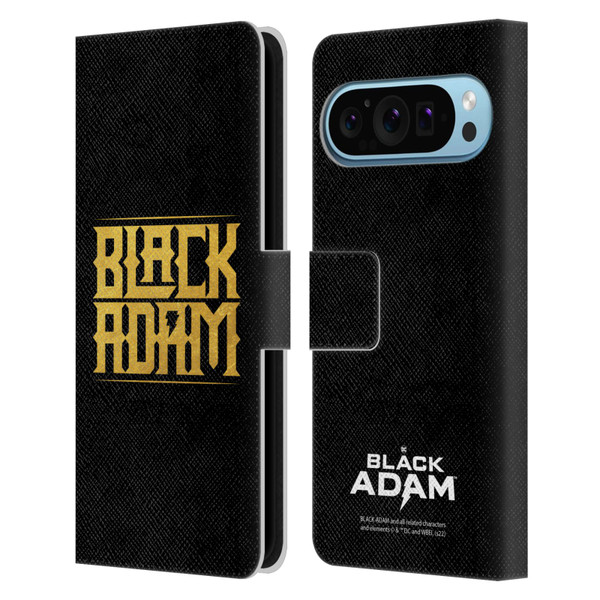 Black Adam Graphics Logotype Leather Book Wallet Case Cover For Google Pixel 9 / Pixel 9 Pro