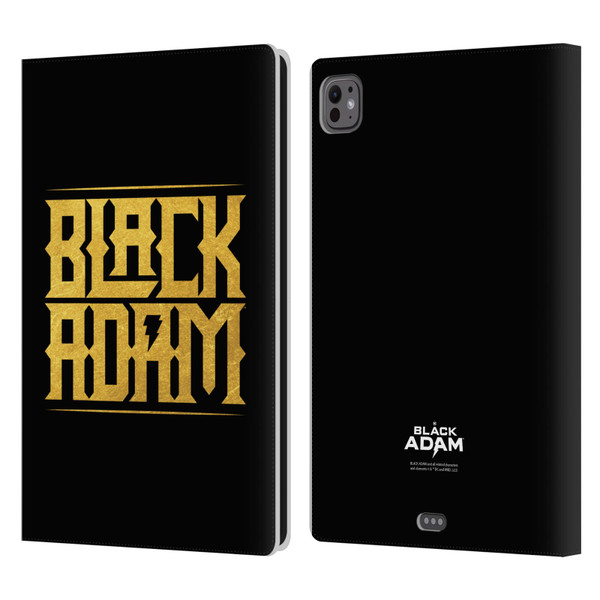 Black Adam Graphics Logotype Leather Book Wallet Case Cover For Apple iPad Pro 11 M4 2024