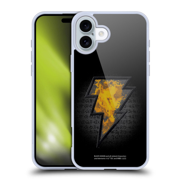 Black Adam Graphics Icon Soft Gel Case for Apple iPhone 16 Plus