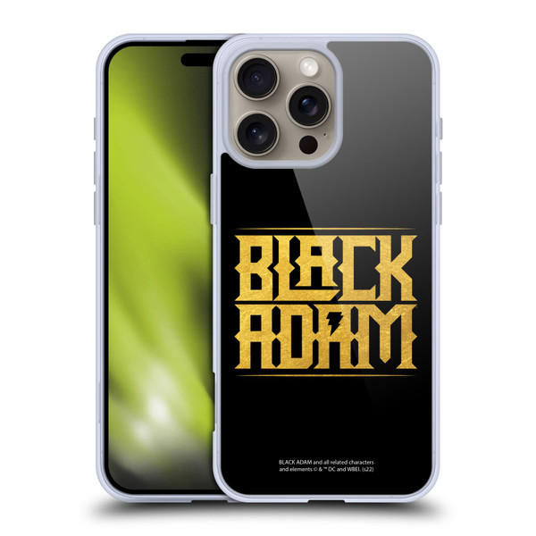 Black Adam Graphics Logotype Soft Gel Case for Apple iPhone 16 Pro Max