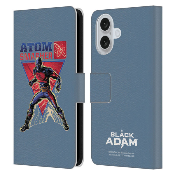 Black Adam Graphics Atom Smasher Leather Book Wallet Case Cover For Apple iPhone 16
