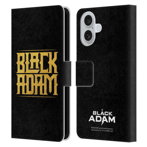 Black Adam Graphics Logotype Leather Book Wallet Case Cover For Apple iPhone 16