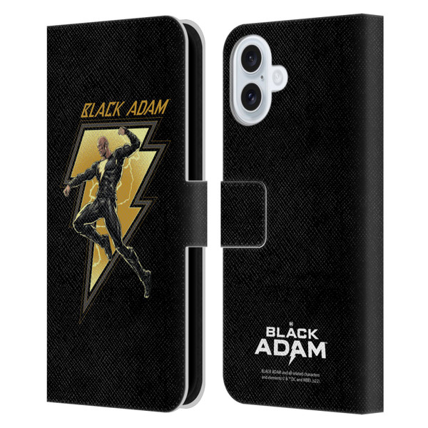 Black Adam Graphics Black Adam 2 Leather Book Wallet Case Cover For Apple iPhone 16 Plus