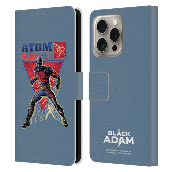 Black Adam Graphics Atom Smasher Leather Book Wallet Case Cover For Apple iPhone 16 Pro