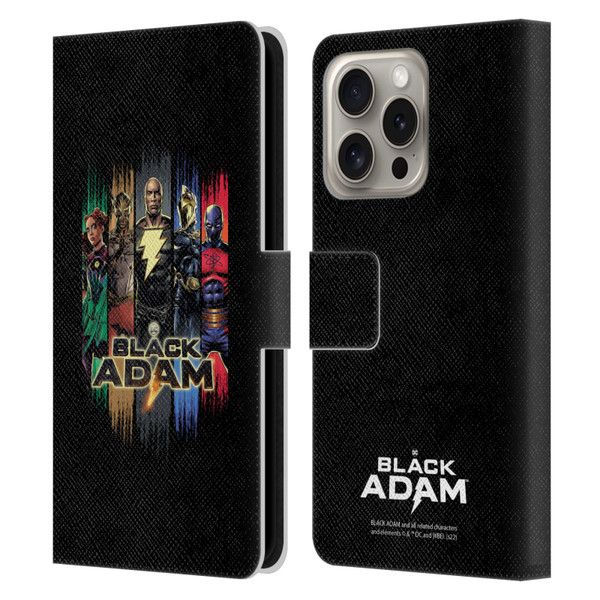 Black Adam Graphics Group Leather Book Wallet Case Cover For Apple iPhone 16 Pro