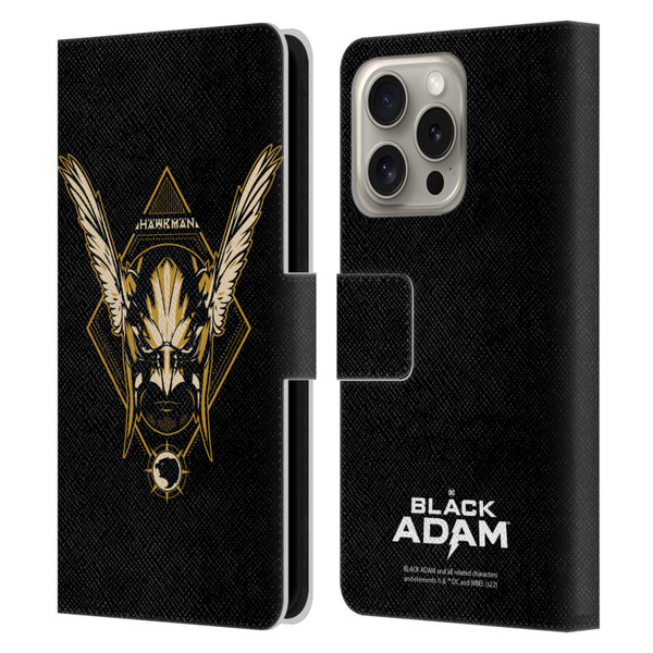 Black Adam Graphics Hawkman Leather Book Wallet Case Cover For Apple iPhone 16 Pro